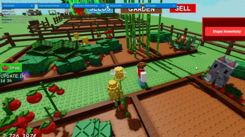 dupe inventory using dupe hack on grow a garden